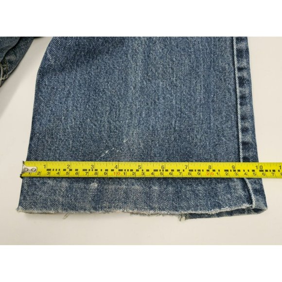Levis Silvertab VTG 90's Hipster Flare‎ Distressed Blue Denim Jeans 11 JR M USA - Picture 12 of 13